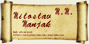 Miloslav Manjak vizit kartica